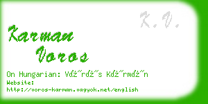 karman voros business card